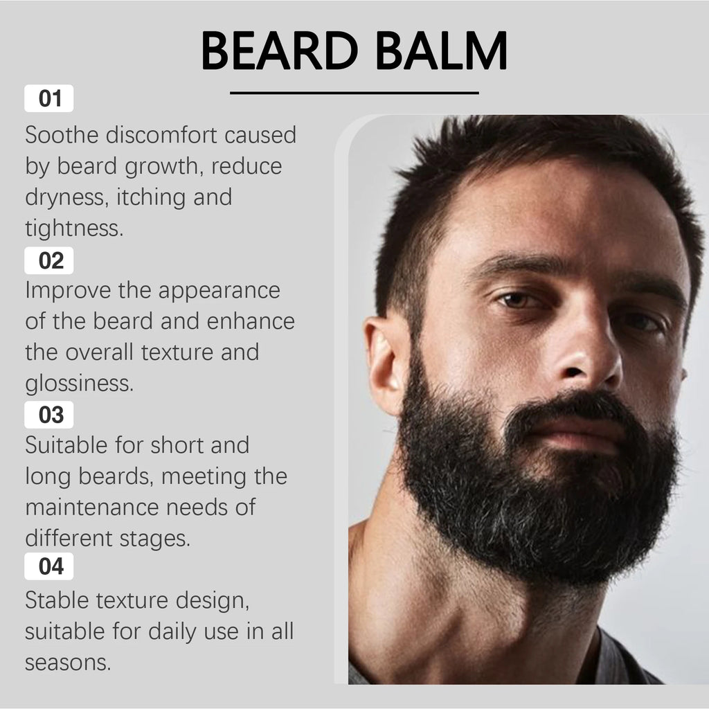 East Moon Men's Shea Butter Beard Balm Moisturizing Smoothing Beard Growth Wax Mustache Cream Facial Hair Care Reduce Frizz Zpaxo