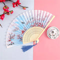 Chinese Folding Fan – Vintage Dragon Print Bamboo Cloth Fan