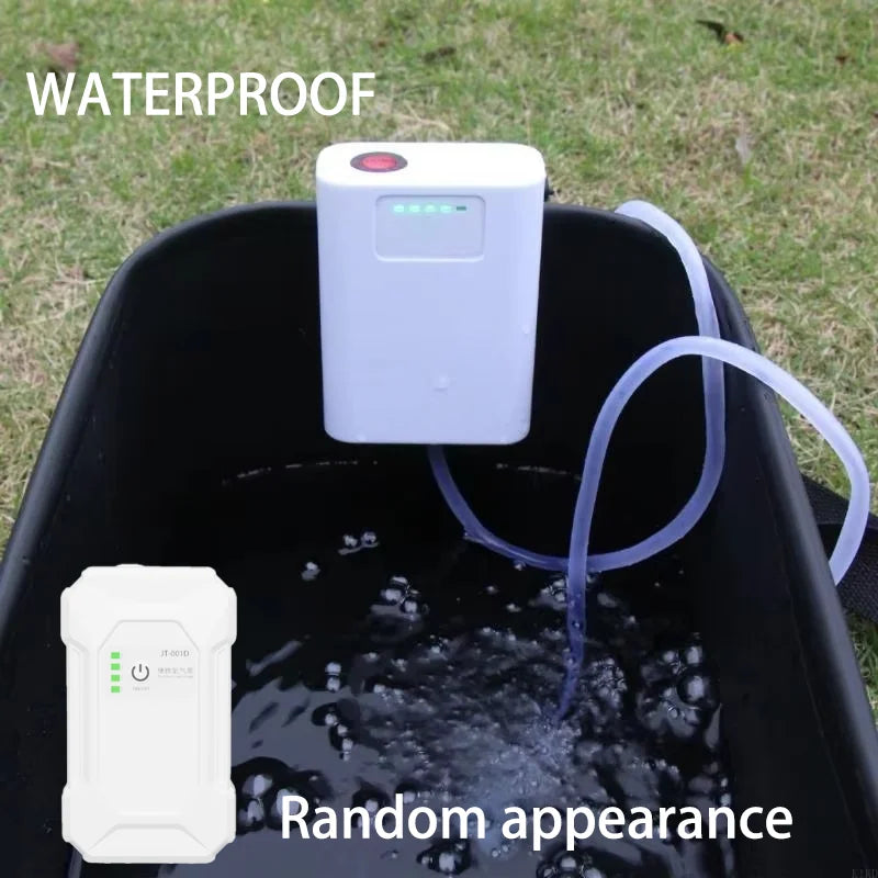 JSFUN Oxygenated Fish Tank Pump USB Rechargeable Air Bubbler Aerator Ultra Quiet Oxygen Pump Portable for Outdoor Fishing Zpaxo WHITE