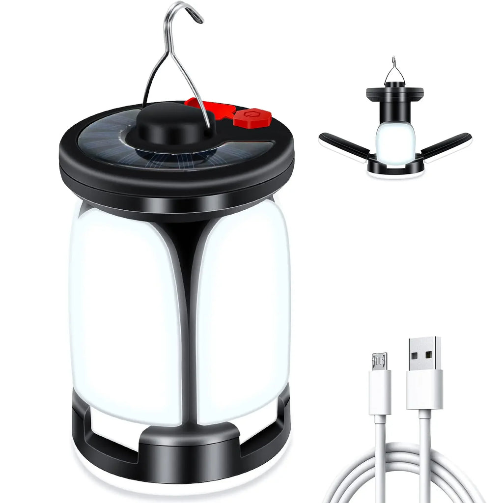 Power Solar LED Camping Lantern Rechargeable Lamp Foldable Light Zpaxo Style A