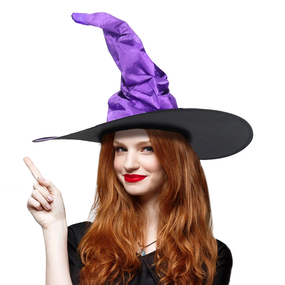 Halloween Witch Hats Black Folds Wizard Hat Masquerade Party Kids