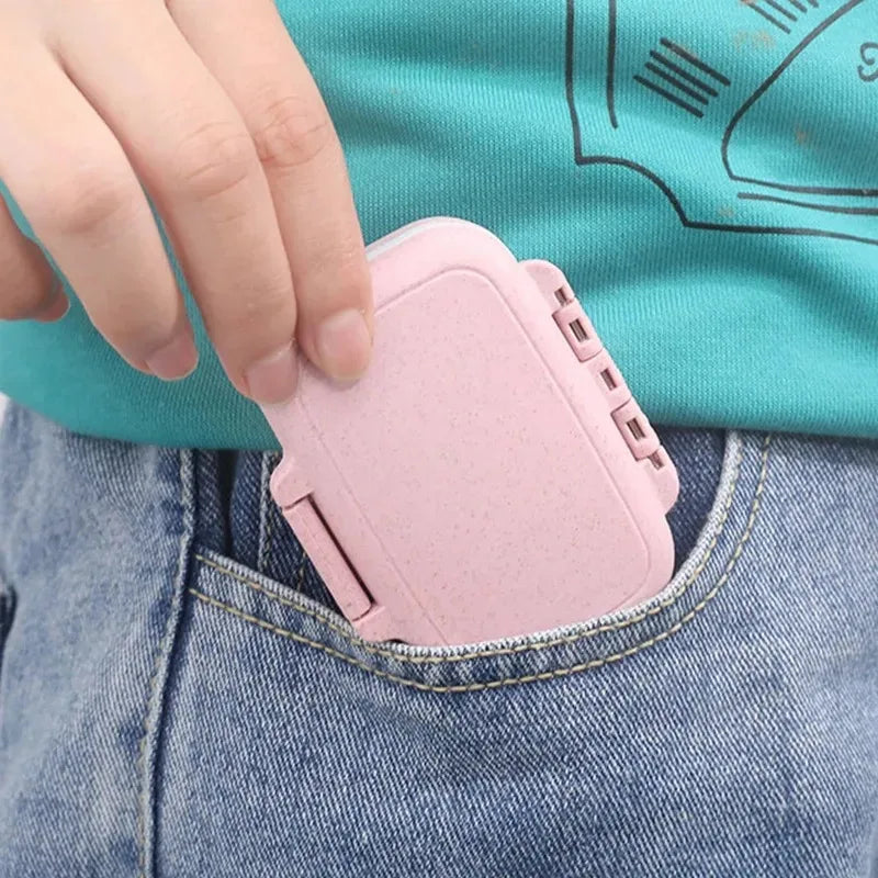 Mini 3-Grid Portable Pill Organizer Case – Weekly Pill Box