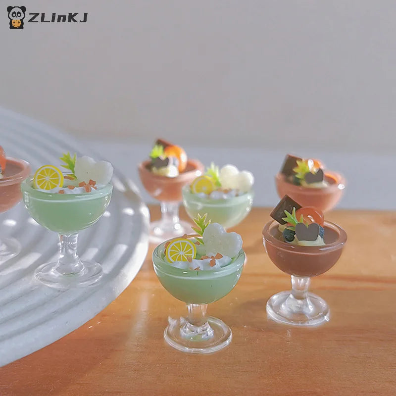 ▶1/12 Dollhouse Simulation Drink Beverage Cup Ornaments Dollhouse Bar Drinks Decoration Dolls House Accessorie Pretend Play Toys Zpaxo