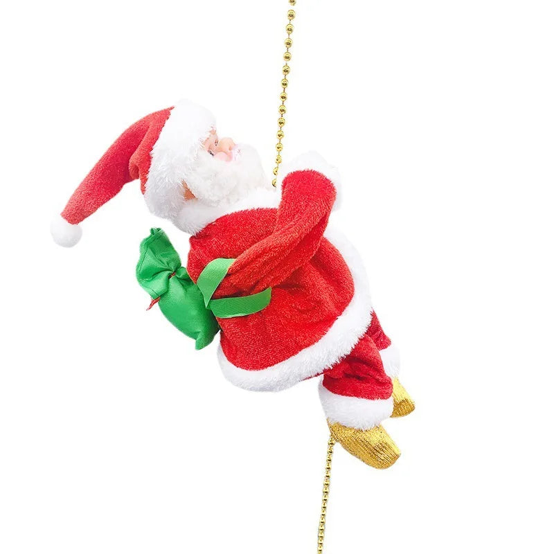 Christmas Electric Santa Claus Toy Climbing Chimney Beads Ladders