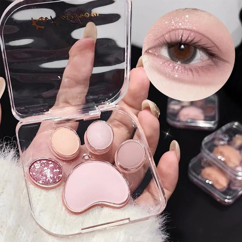 Cute Natural Eye Shadow Palette Glitter Eyeshadow Blusher Long Zpaxo