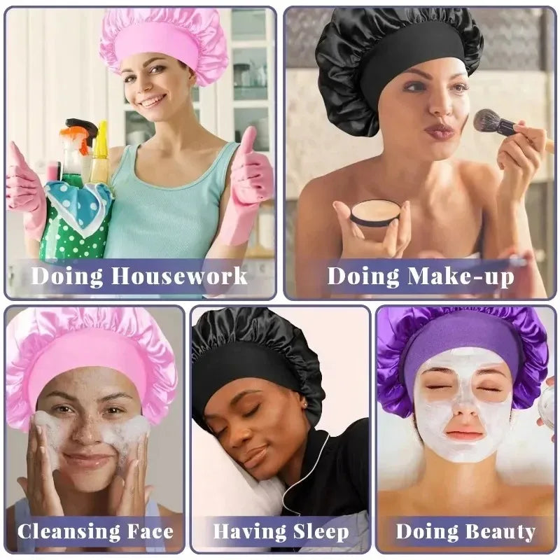 Purple Satin Sleep Bonnet – Silky Night Hair Cap for Women Satin Sleep Bonnet Zpaxo