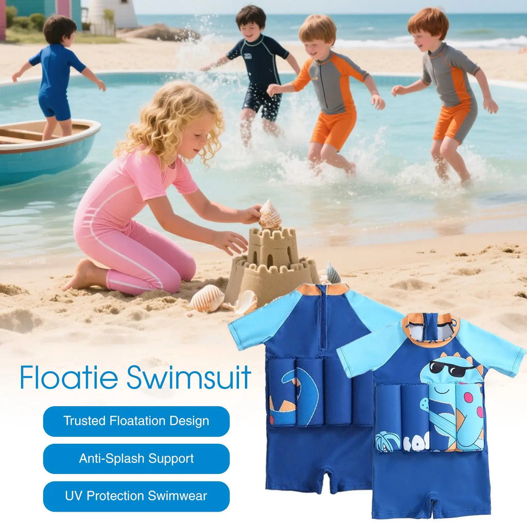 Floatie Swimsuit Floating Bathing Suit Floatie Swimsuit Quick-Drying Swim Vest Swimwear Dinosaur Trainer for Boys Girls Pool Zpaxo