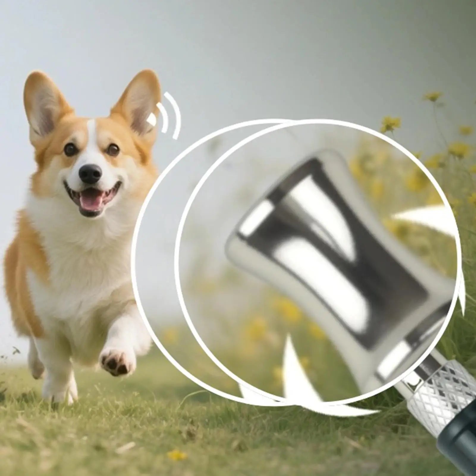 Adjustable Ultrasonic Dog Whistle Metal Anti Barking Tool Silent