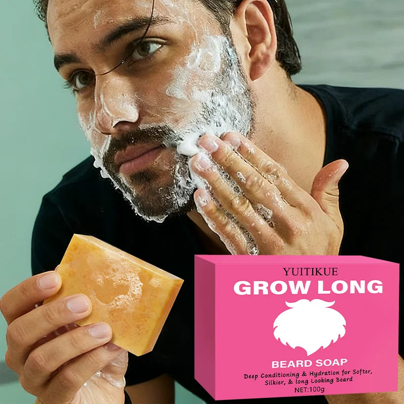 GROW LONG Beard Soap 100g – Moisturize, Condition & Deep Clean Beard Cleansing Soap Zpaxo Default Title