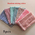 Absorbent Plaid Dish Towels Reusable Cleaning Cloths Kitchen Bedroom