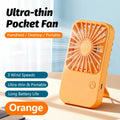 Mini Portable Handheld Fan 3 Gear Wind Rechargeable Battery Operated Personal Pocket Fan For Travel Outdoor Zpaxo Orange