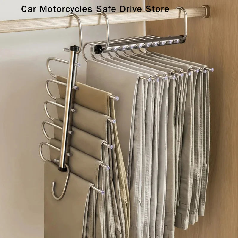 Folding Magic Pants Hangers 5 9layers Stainless Steel Space Saving