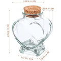 1PC Heart Shaped Glass Bottle Clear Glass Jar with Cork Mini Drifting Bottle for DIY Wishing Drifting Message Bottle Crafts Zpaxo 1PC