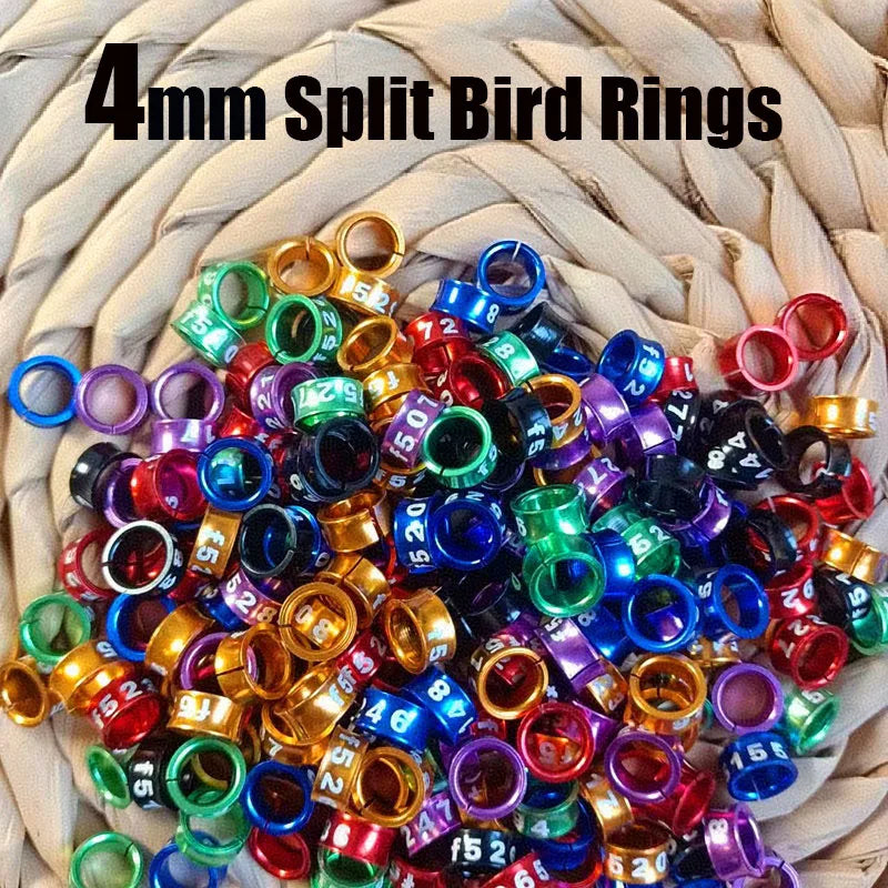 Split Budgerigar Rings Aluminum Parrot Bird Leg Bands Non-custom