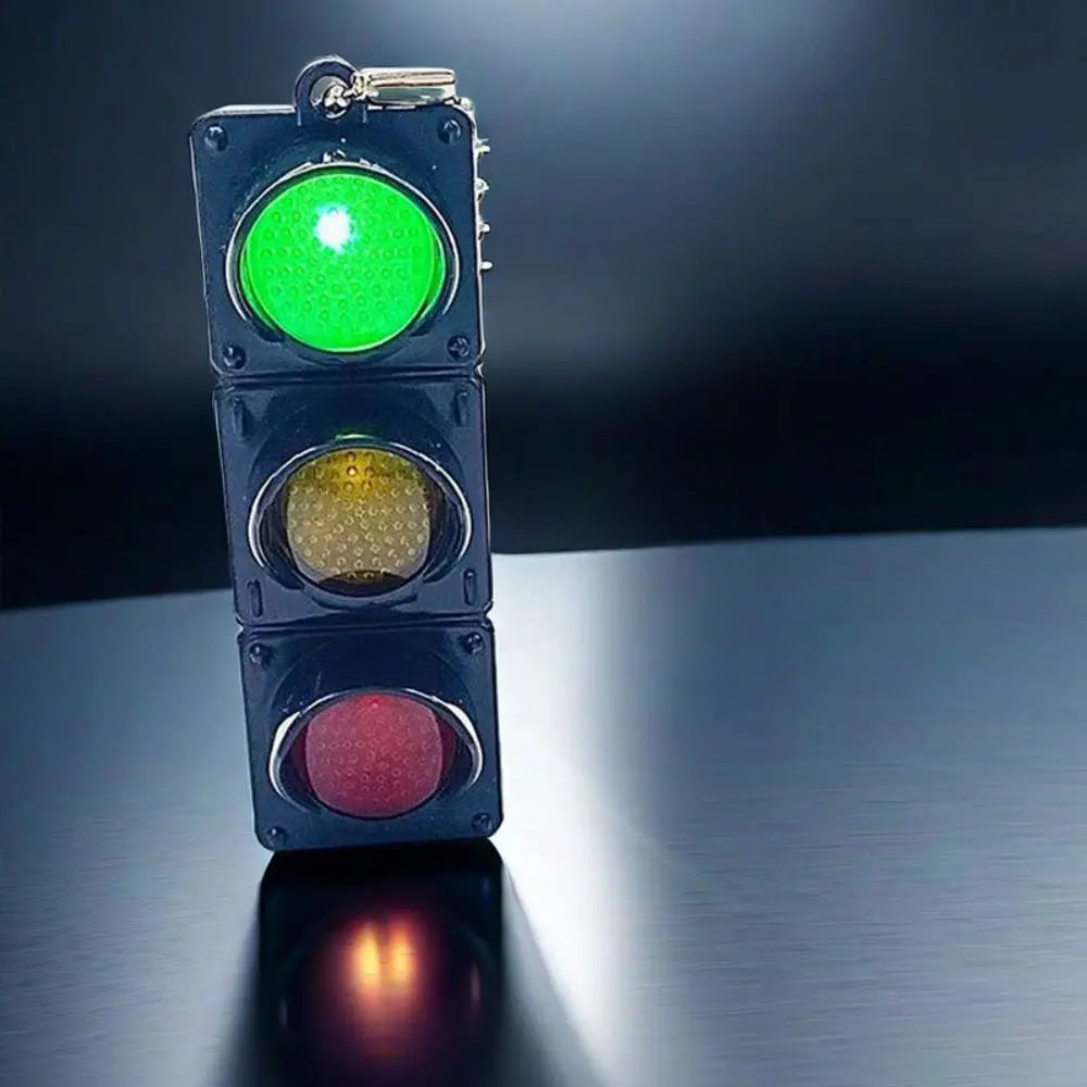 Plastic Traffic Light Key Chain Bag Pendant Glowing Charms Signal Light Pendant Car Keychains Jewelry Accessories 3D Key Ring Zpaxo