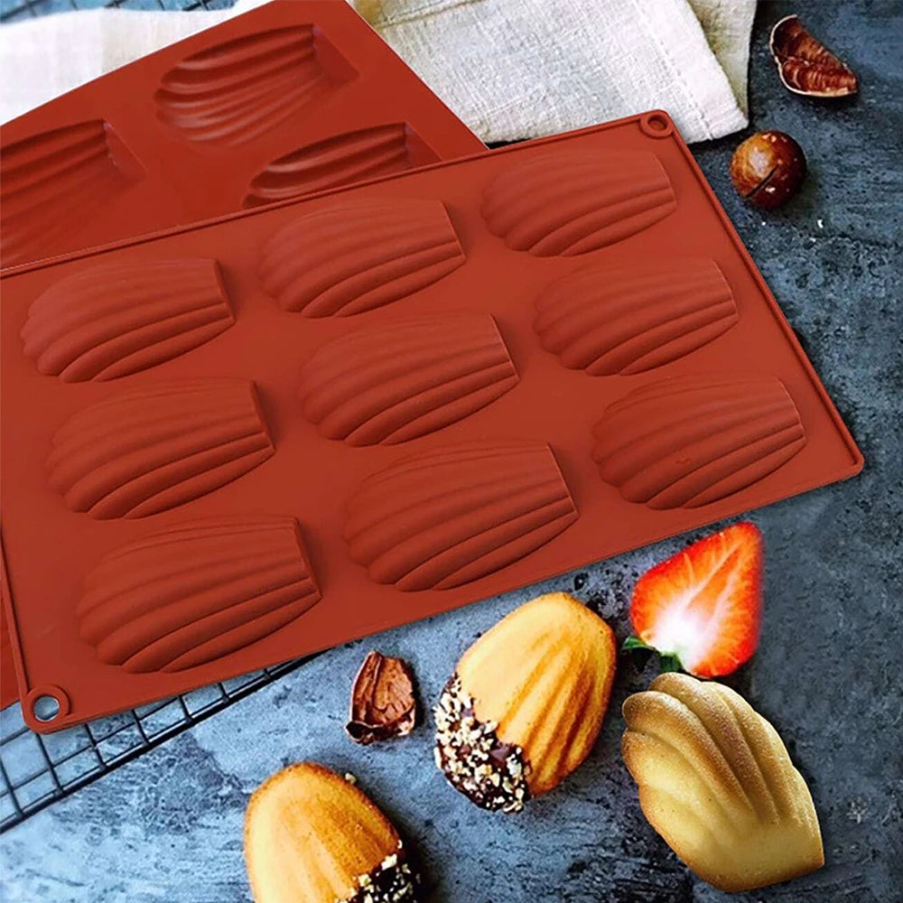 Silicone Baking Pan Mold Mini Bread Madeline Loaf Mousse Cake Dessert Cookies Chocolate Heat-Resistant Mold Baking Tool Zpaxo
