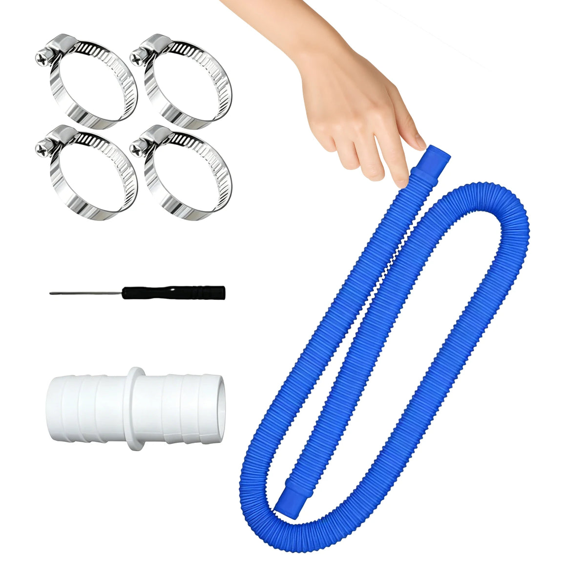 1.5m Filter Pumps Flexible Hoses Leak-Proof Above Ground Pools Filtration Pump Hoses 32mm For 300/330/530/1000 Gallon Pumps Zpaxo