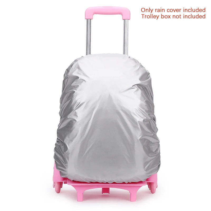 Kids Suitcase Cover Trolley School Bags Backpack Luggage Dust Rain Zpaxo Silver cover