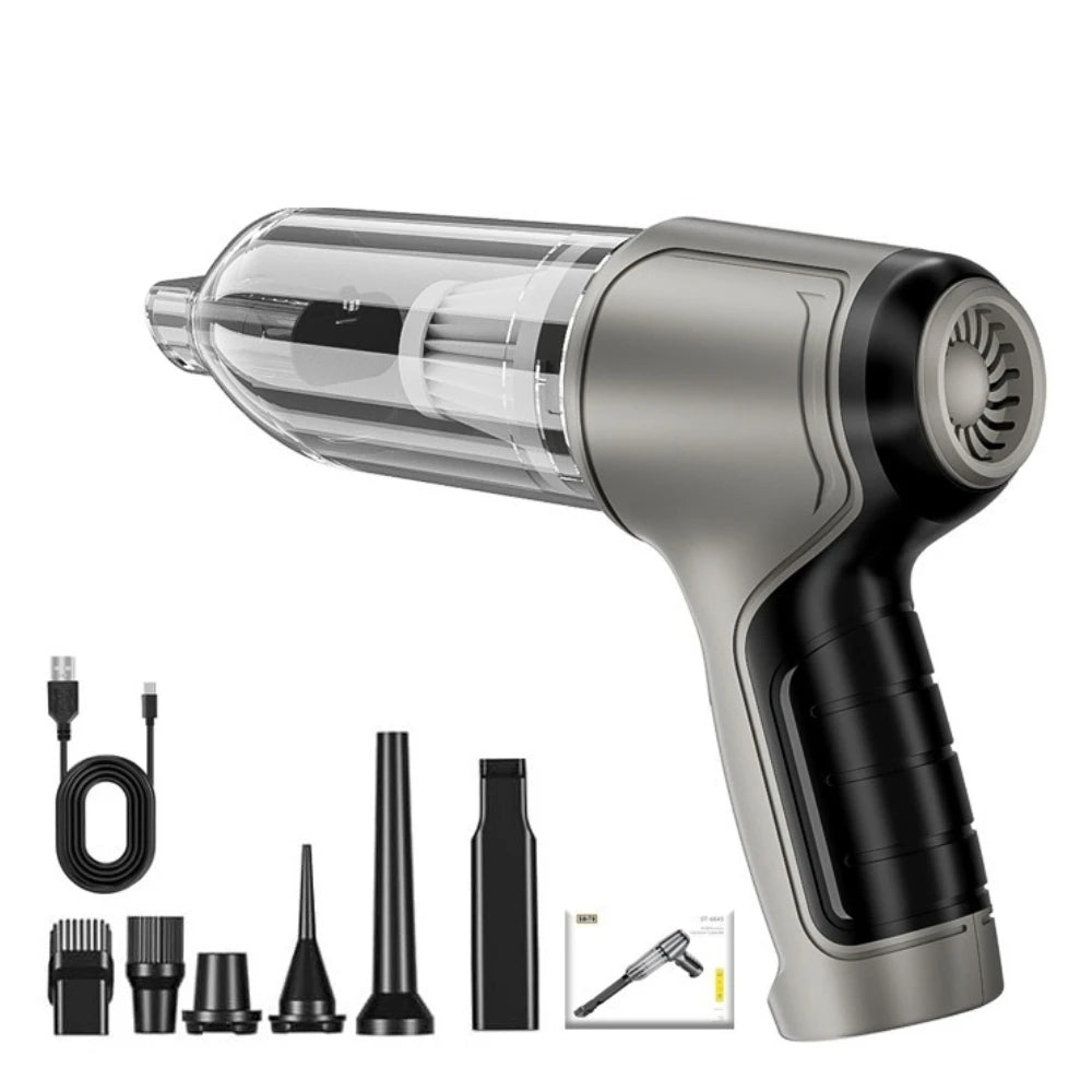 Suitu Car Mounted Vacuum Cleaner, Wireless Home and Car Dual-purpose Dry and Wet Vacuum Cleaner, High-power Portable Handheld VA Zpaxo Grey