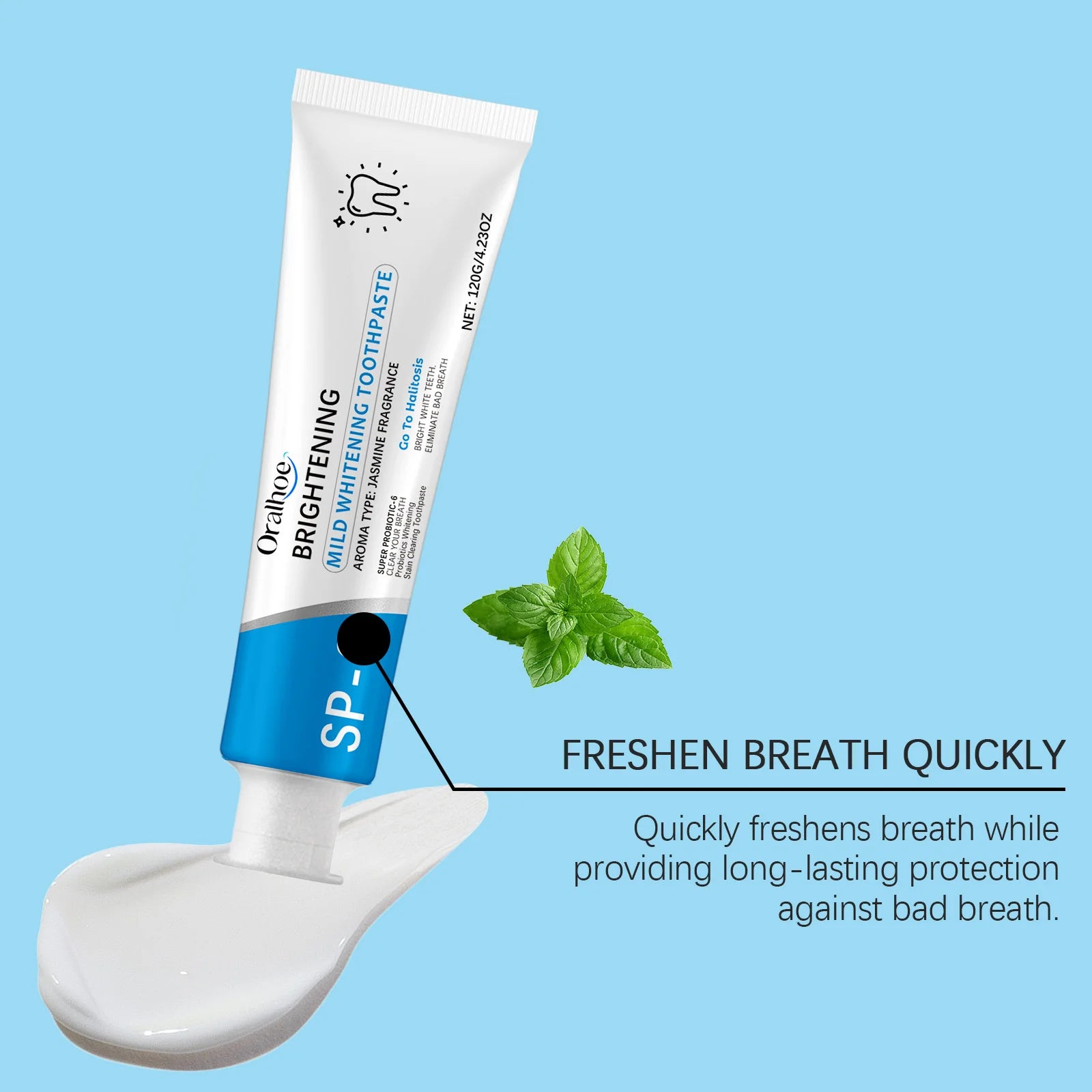 Oralhoe Whitening Toothpaste – Mint, Jasmine & Xylitol 120g Whitening Toothpaste Zpaxo
