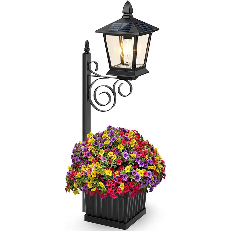 2-in-1 Solar Planter Lamp Warm White Light Waterproof Outdoor Wall