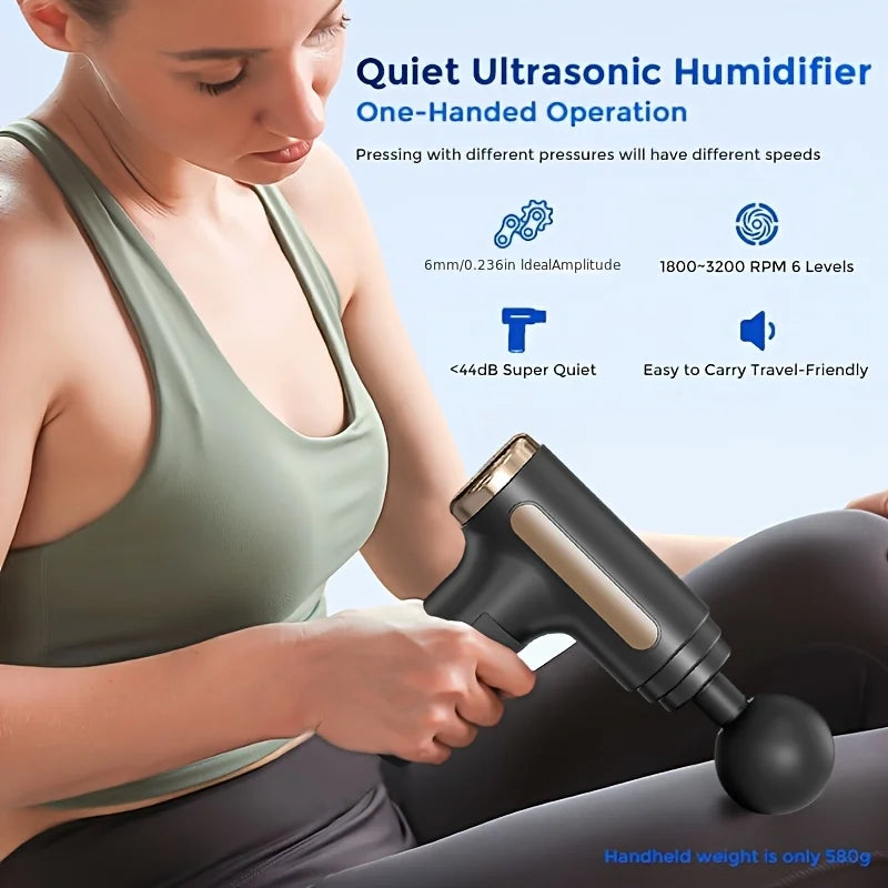 Massage Gun Deep Tissue/Handheld Electric/USB Rech//Travel Home Use/Body Muscles Fitness Zpaxo