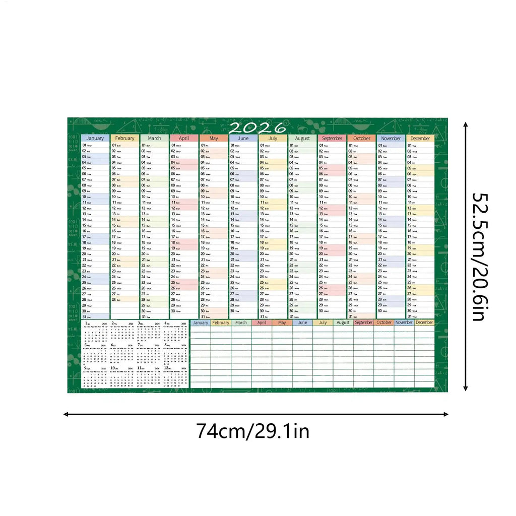 Large 2026 Wall Calendar 29x20 Inch Stickers Monthly Planner Office