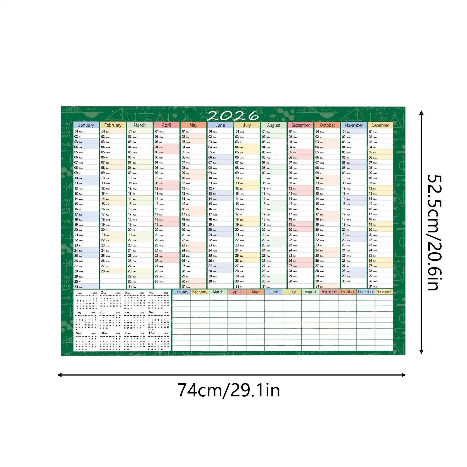 Large 2026 Wall Calendar 29x20 Inch Stickers Monthly Planner Office