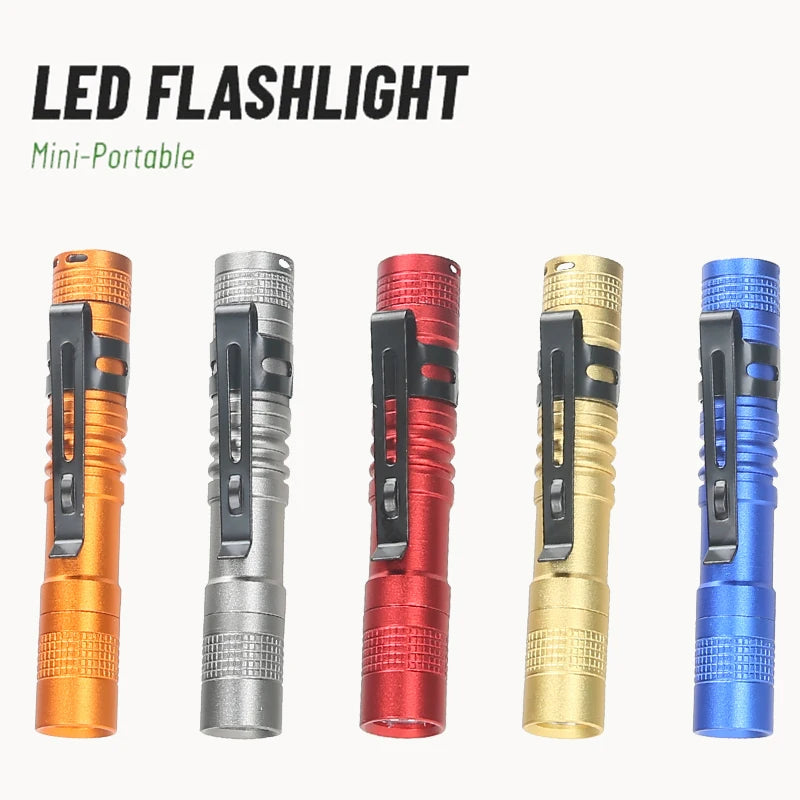 Mini LED Pen Flashlight – 300LM Pocket Torch with Pen Clip