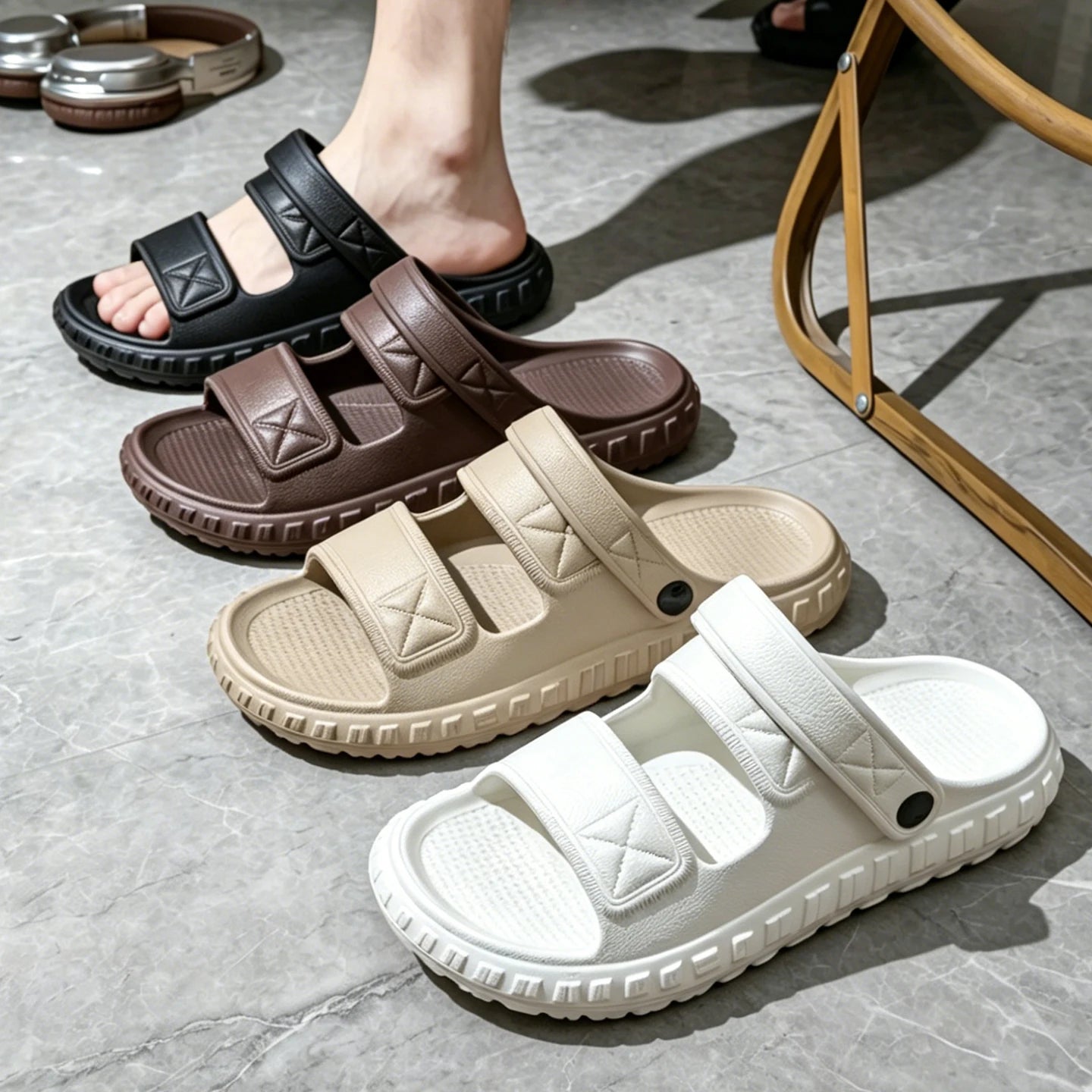 Men's 2-in-1 EVA Clogs Slippers Quick-dry Slides Soft Anti-slip