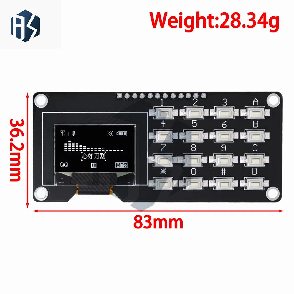 SSD1106/SSD1315 0.96/1.3" OLED Keypad Module – 4x4 16-Key Combo for Arduino DIY Zpaxo