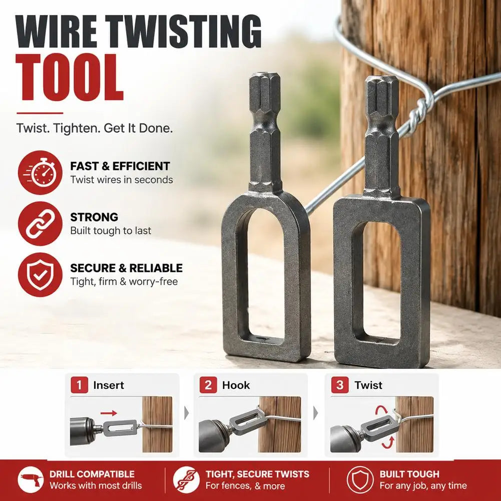 1/4" Hex Shank Wire Twister Drill Attachment | Rebar Tie Tool Drill Wire Twister Zpaxo