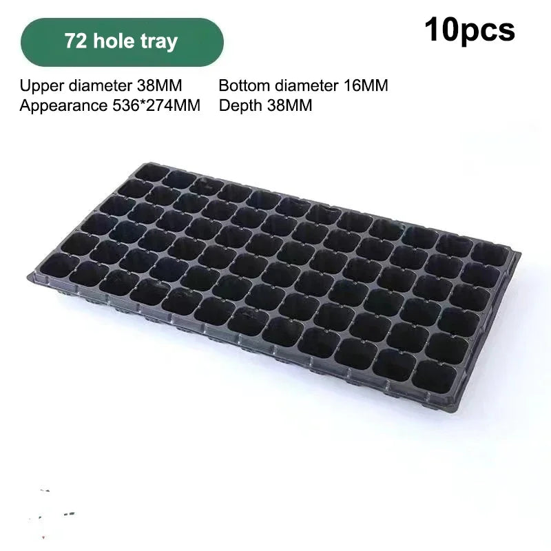 10Pcs Seedling Trays Plastic Gardening Germination Trays Black Seedling Container Garden Supplies For Vegetable Flower Zpaxo 4