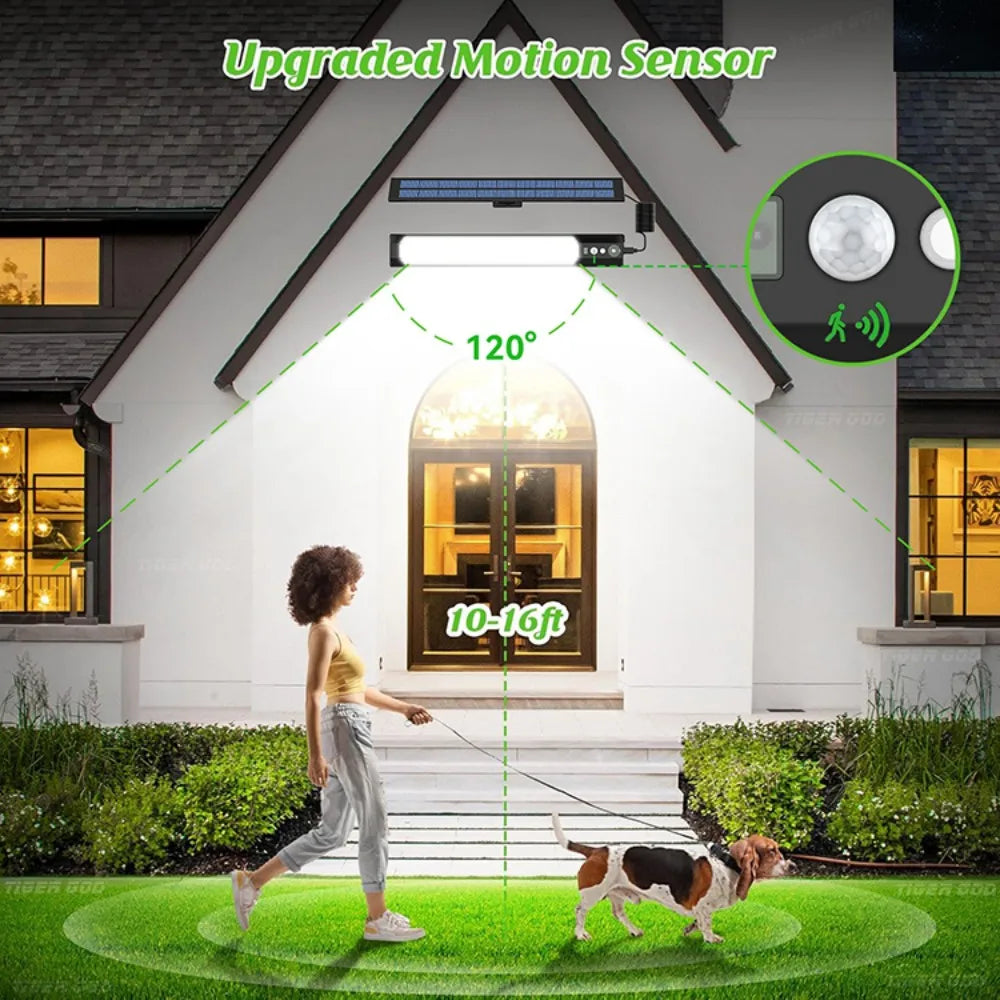316/158 LED Solar Lamp Motion Sensor Outdoor Camping Wall Light Waterproof Solar Powered Security Light Garden Fence Garden Zpaxo