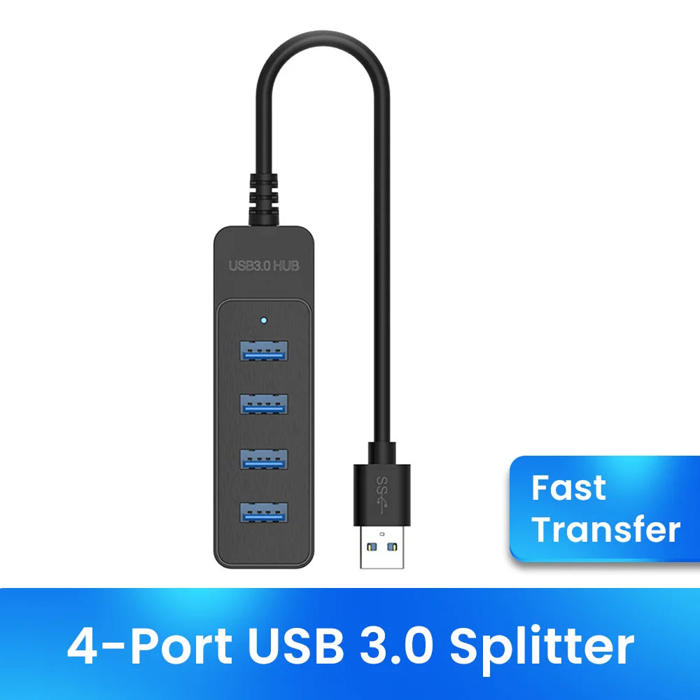 4 Ports USB 3 0 HUB Splitter Speed Multi 2 Adapter Expander Cable