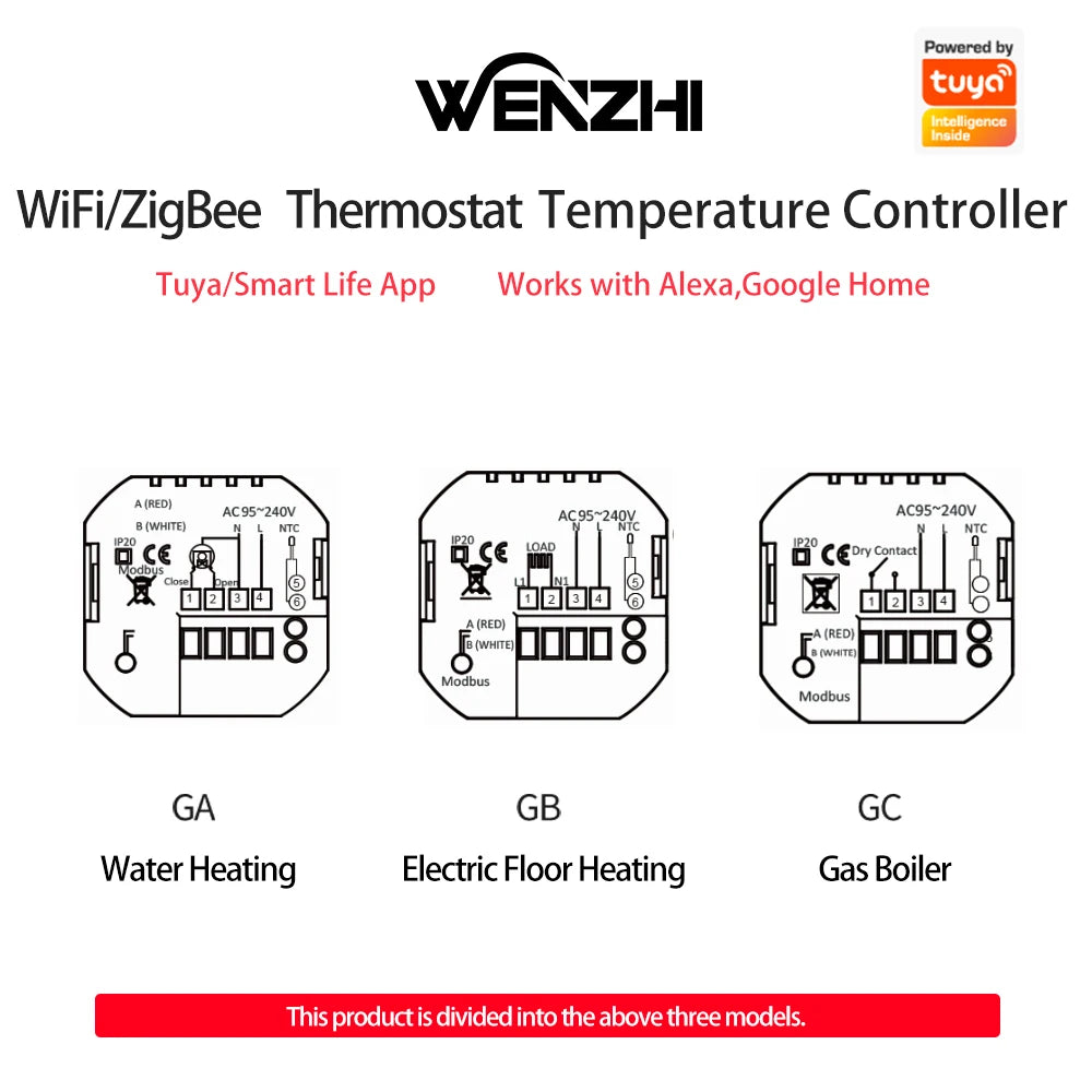 ZigBee/Wifi Warm Floor Room Heating Thermostat Temperature Controller For Water/Electric/Gas Boiler Tuya Smart Life Alexa Home Zpaxo