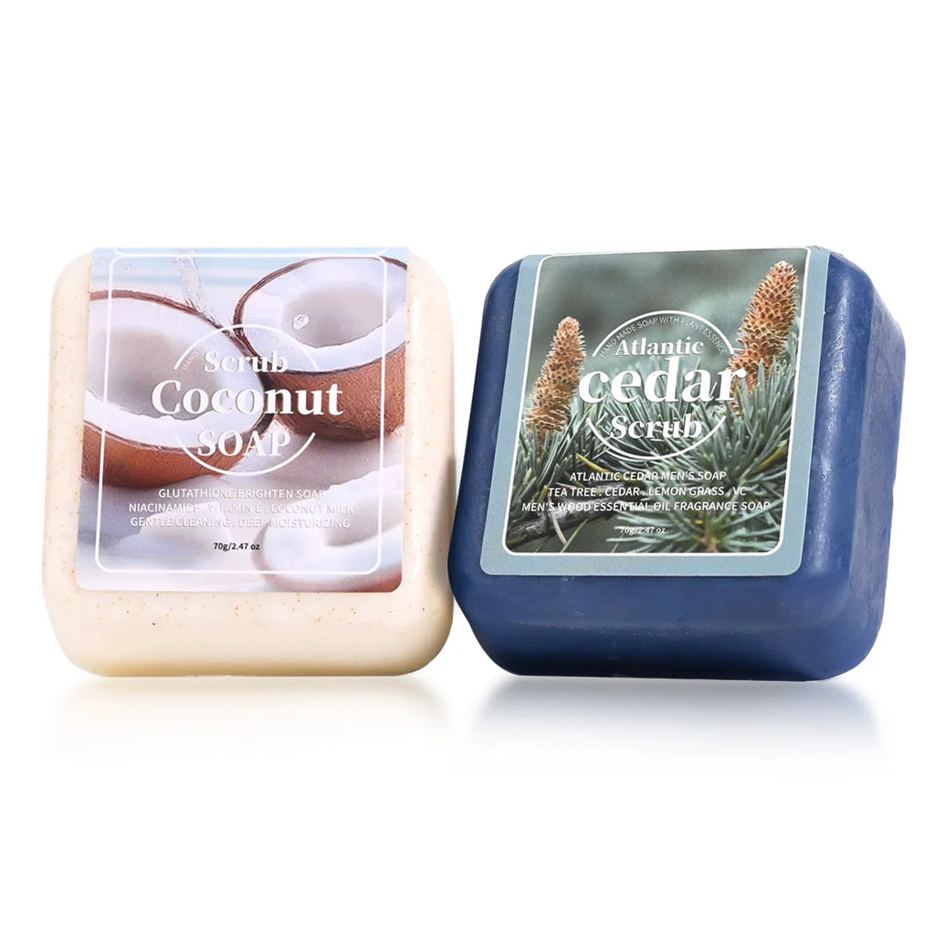 Men's Cedar Essential Oil Soap Travel Portable Hotel Soap Deep Cleansing Wood Fragrance Handmade Soap, Face Wash and Bath Soap Zpaxo