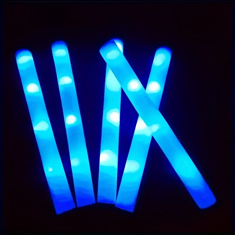 Blue LED Glow Foam Sticks Light Up Fluorescent Dark Party Supplies 3