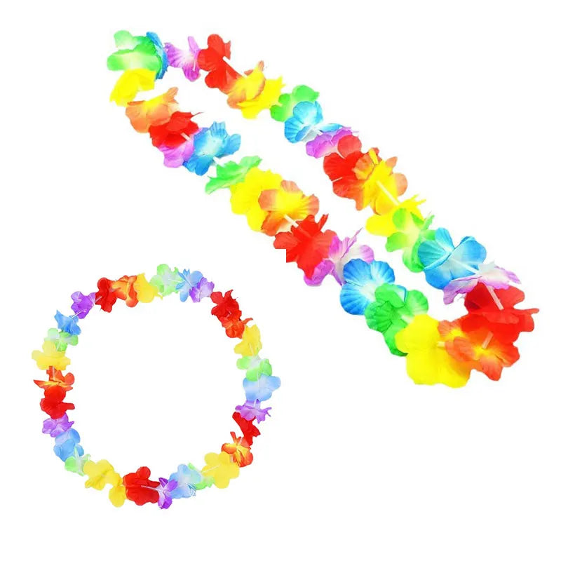 LED Hawaii Leis Flower Wreath Glow Necklace Dark Suitable Birthday