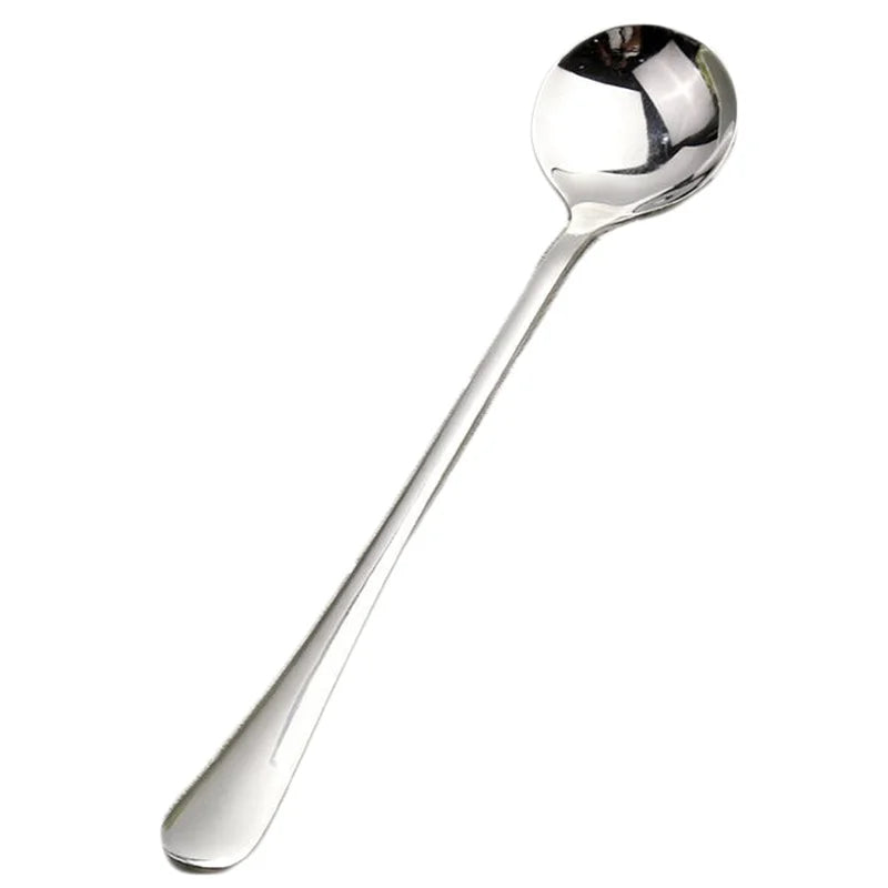 Durable Long Handled Stainless Steel Coffee Spoon Ice Cream Dessert