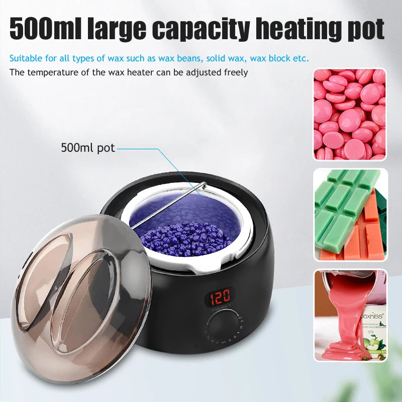 500ml Wax Heater Warmer Pot with LCD Display | Salon Use Wax Warmer Heater Zpaxo