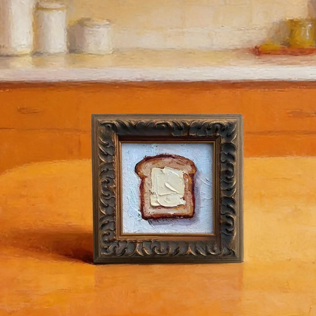 Kitchen Pictures Wall Decor Mini Buttered Toast Oil 3 9x3 9 Inches