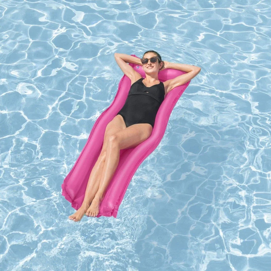 Inflatable Swim Stick Pool Float Ring Tube Water Floating Hammock Zpaxo Floating bed-pink