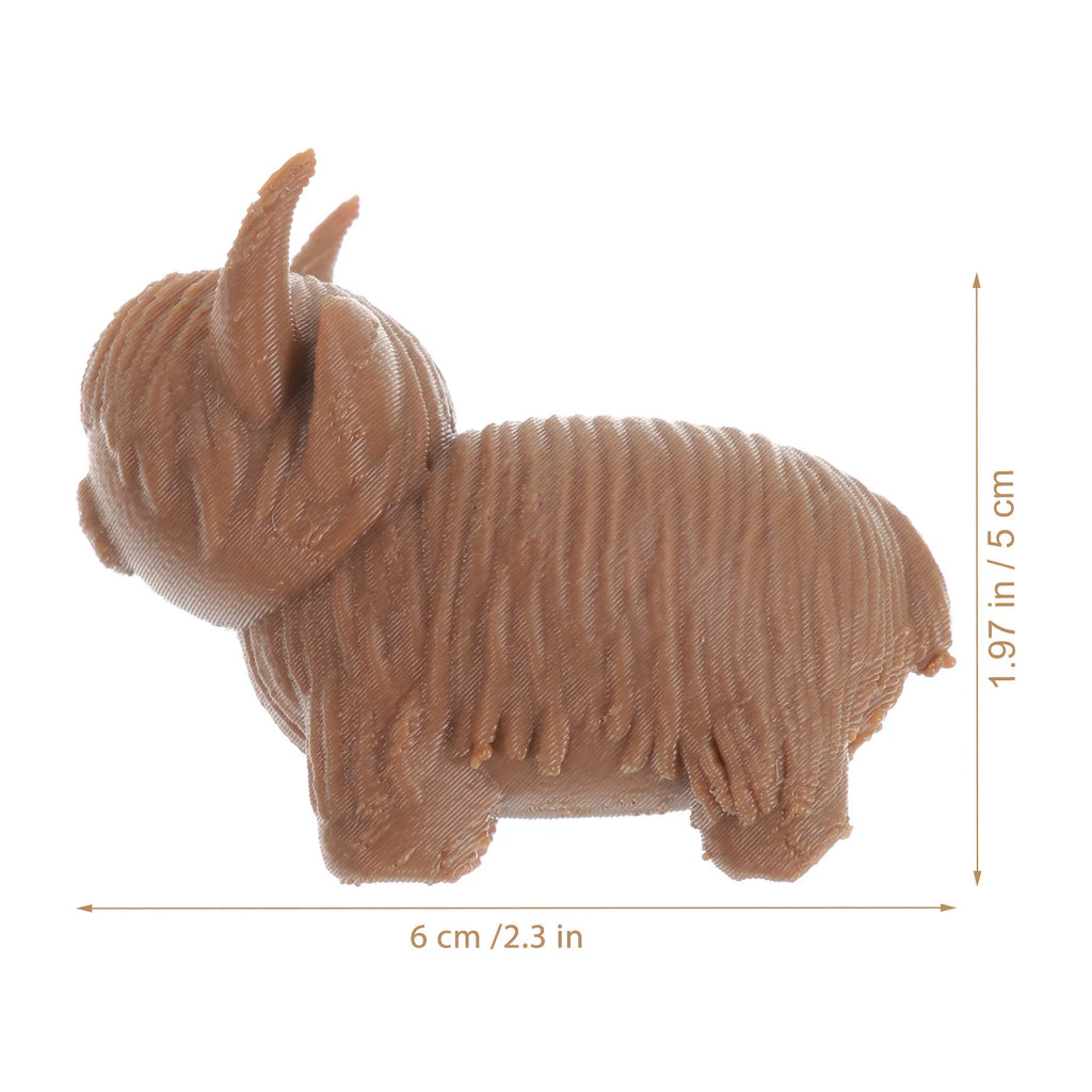 Small Highland Cow Statue Resin Craft Home Decoration Desktop