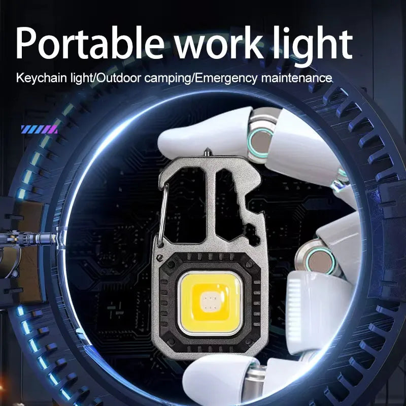 ESMARTER COB Keychain Light – 8-Mode Rechargeable LED Torch Keychain Work Light Zpaxo