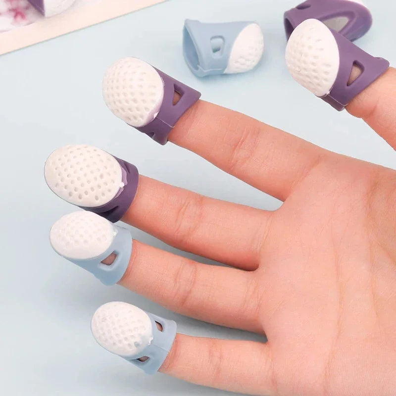 Silicone Thimbles Finger Tips Protector Anti-Slip Finger Covers Hand Cross-stitch Sewing DIY Tools Household Sewing Accessories Zpaxo