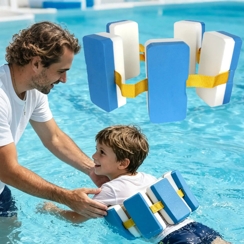 Kids Swim Belt Adjustable EVA Foam Safety Training Waist Float 5 Pads