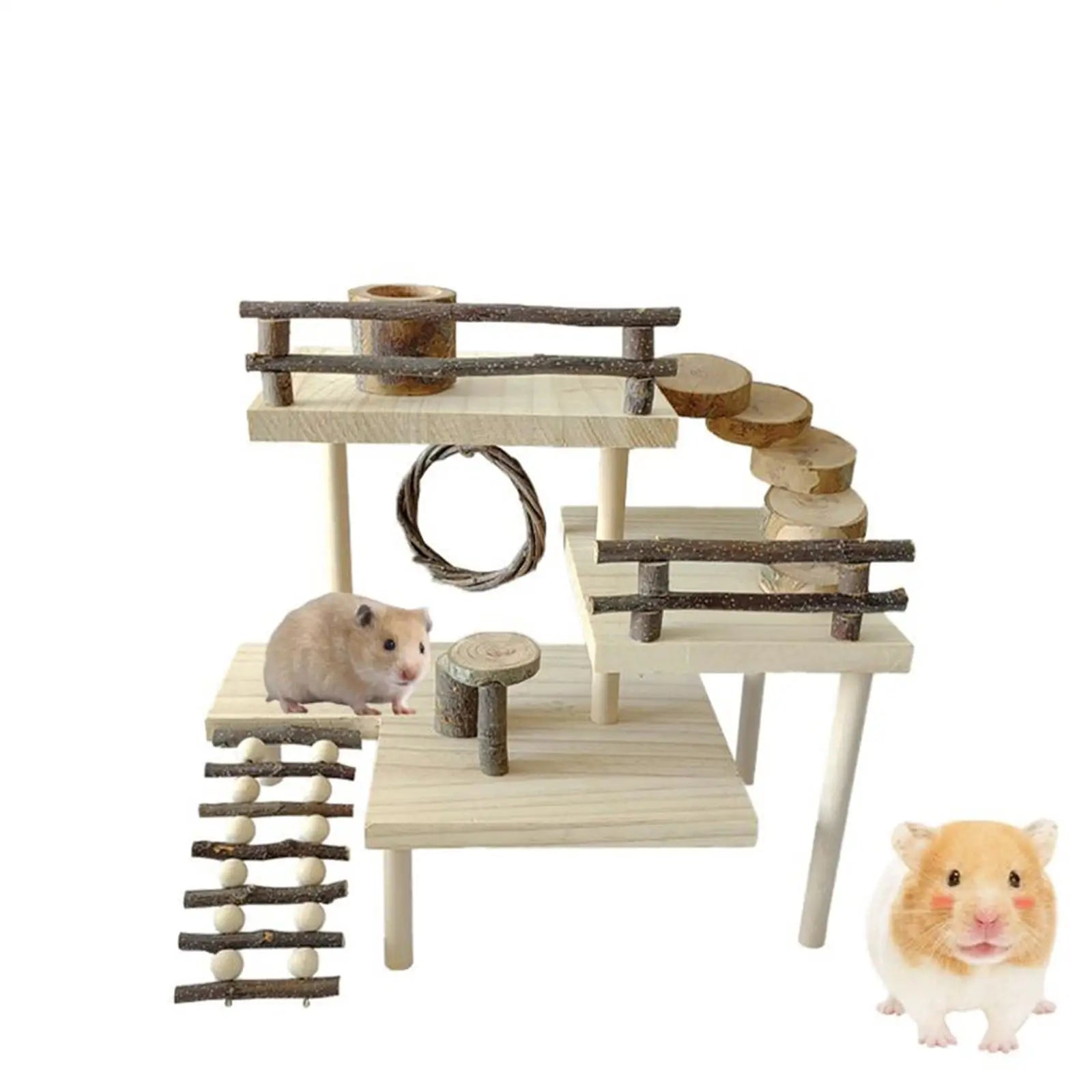 3 Layers Hamster Toy Climbing Ladder Playground Stairs Platform Pet Zpaxo