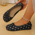 Spring Polka Dot Women's Ballet Flat Shoes Comfortable Round Head