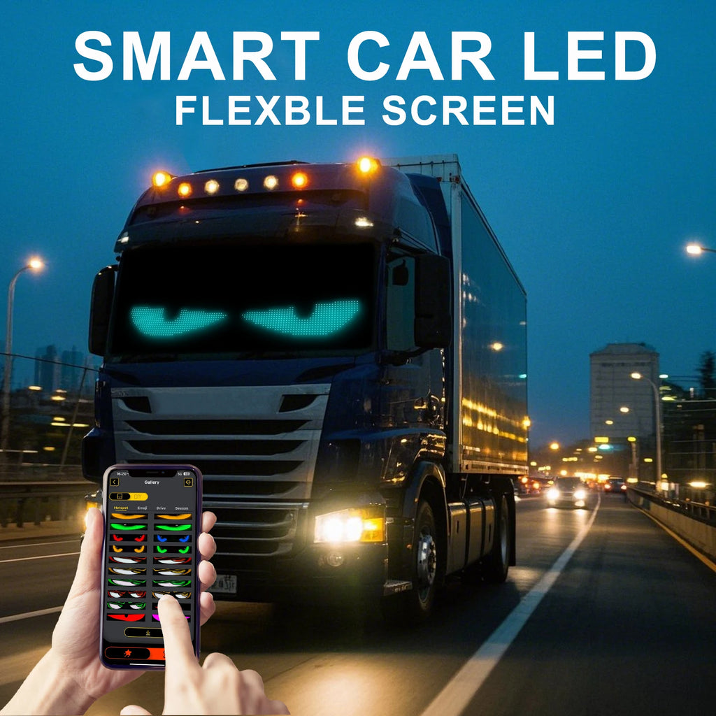 LED Devil Eye Car Lights Dynamic Flexible Programmable Custom Bluetooth Control LED Eyes Display Light For Car Decor Zpaxo